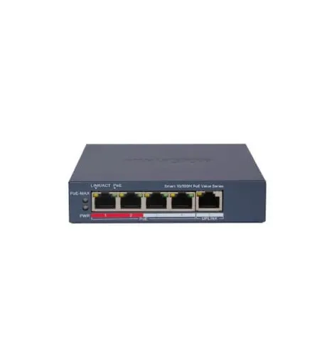 SWITCH ADMINIS 4 POE ALL 100M + 1 UP RJ45 GIGABITE - BAJO CONSUMO