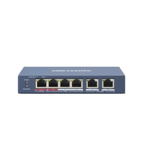 SWITCH NO ADMINIS 4 POE ALL 100M + 2 UP RJ45 GIGABITE - 1° P HI-POE 60W